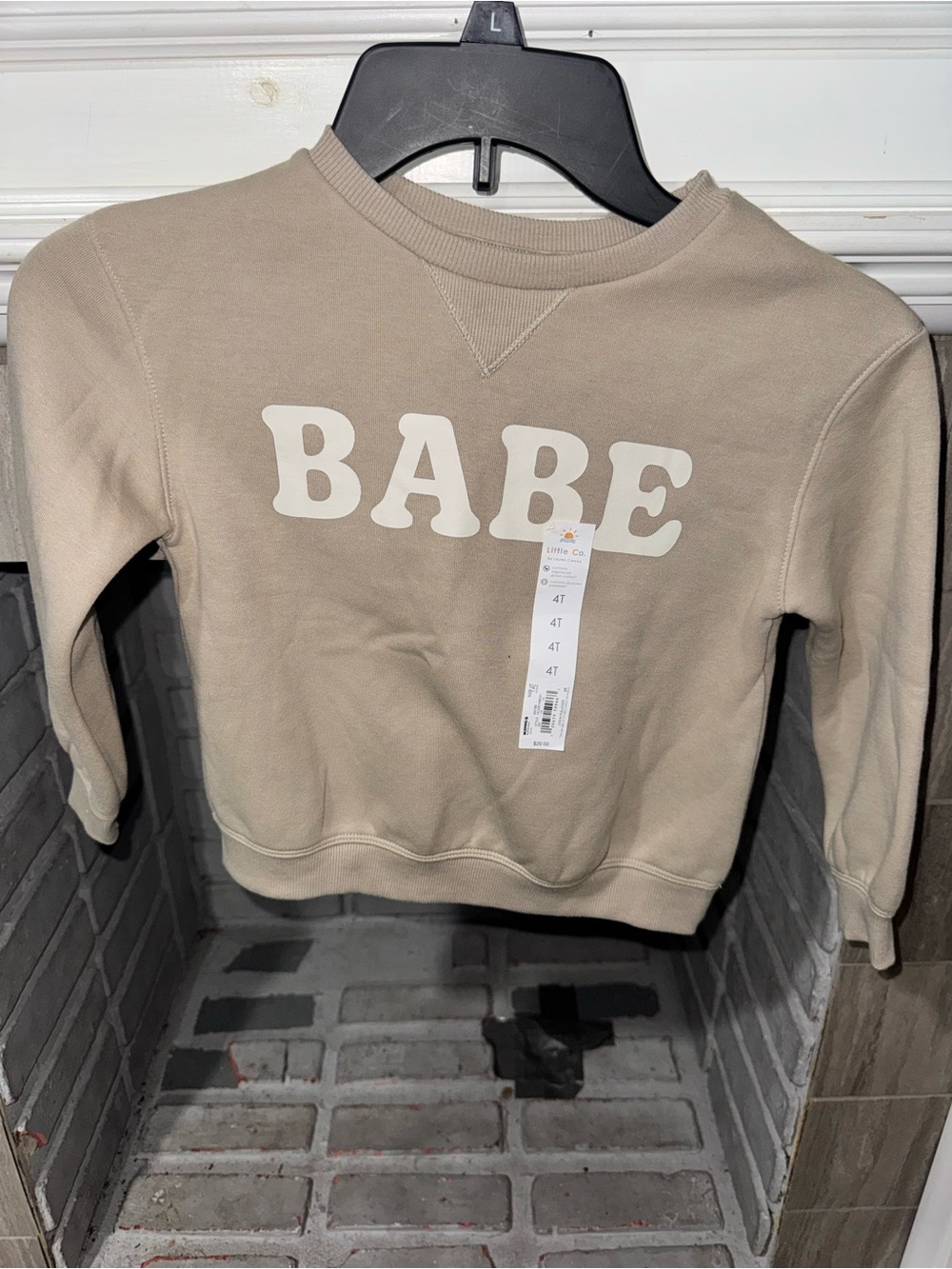 Little Co. Babe Graphic Crewneck Sweater - Cream